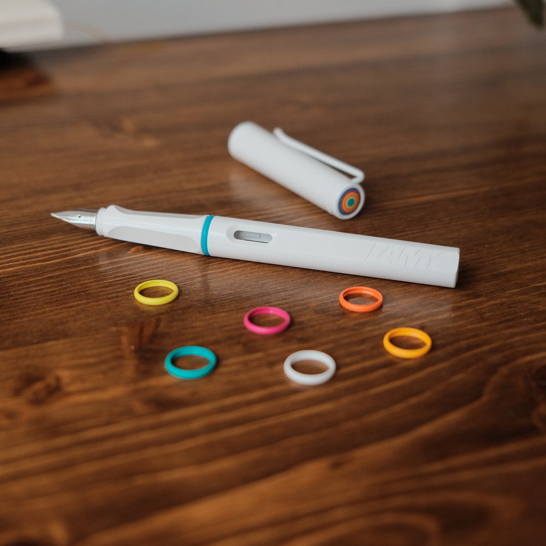 LAMY Safari Fountain Pen - Ltd. Edition Multi-Rings Set - All White