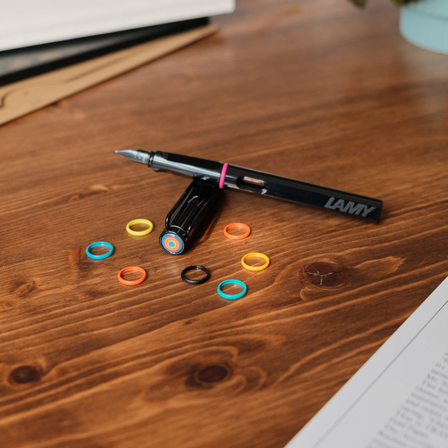 LAMY Safari Fountain Pen - Ltd. Edition Multi-Rings Set - All Black