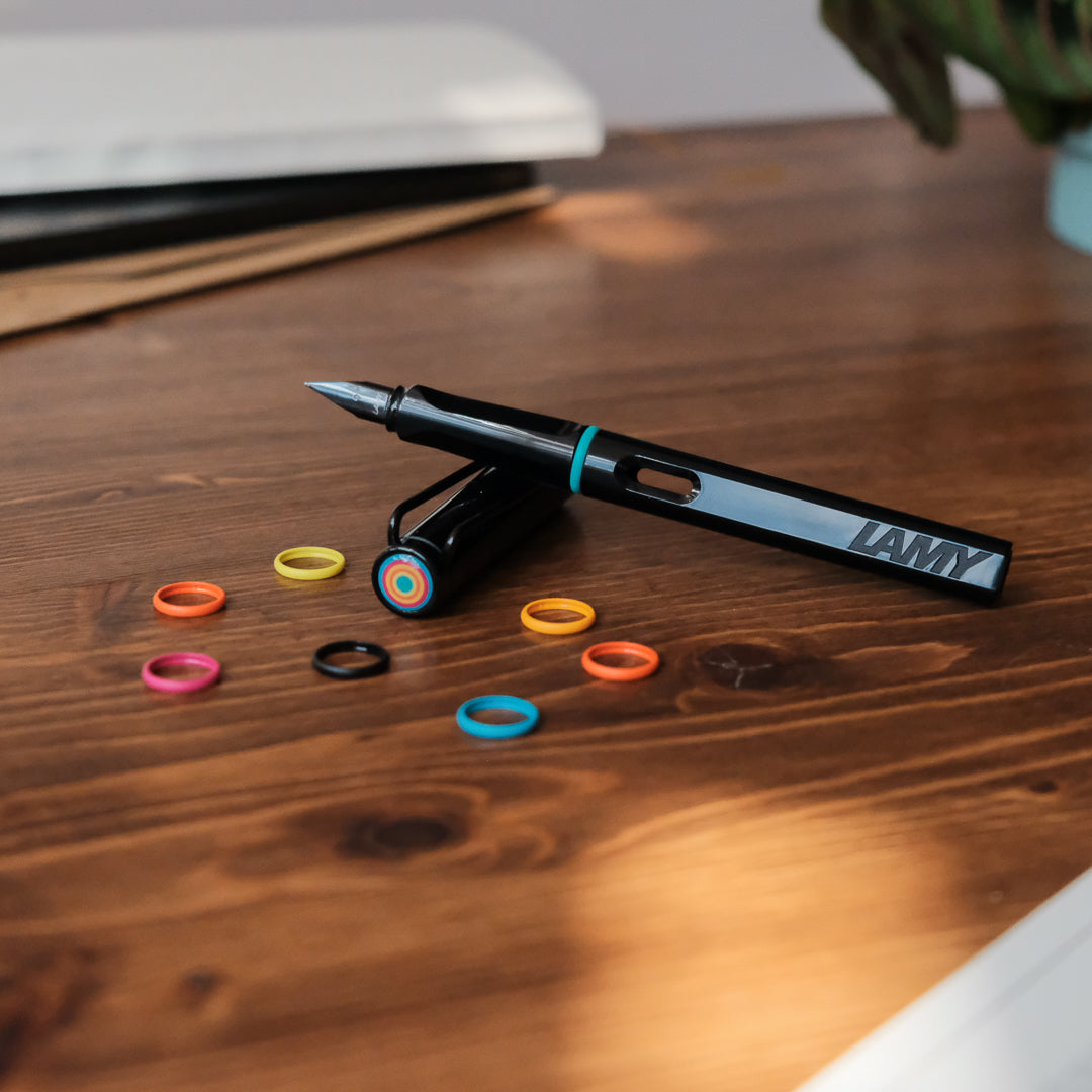 LAMY Safari Fountain Pen - Ltd. Edition Multi-Rings Set - All Black