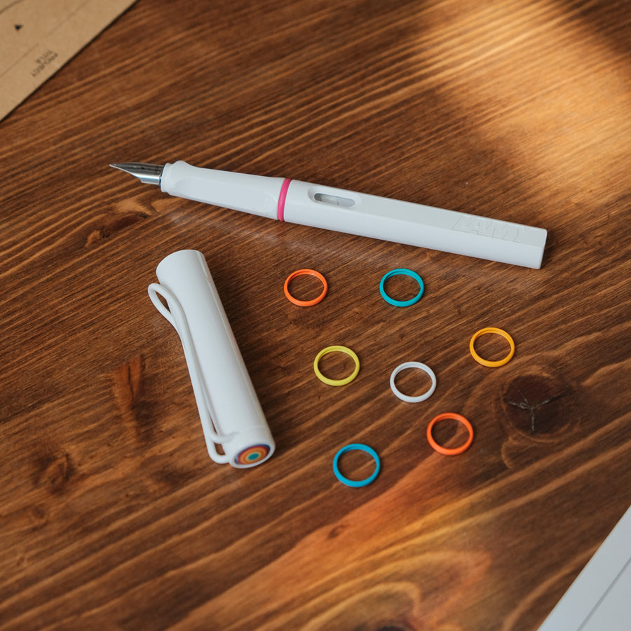 LAMY Safari Fountain Pen - Ltd. Edition Multi-Rings Set - All White