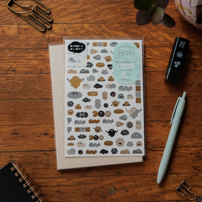 Midori Sticker 1 Sheet Yuru Log -  Camouflage Mini Monster