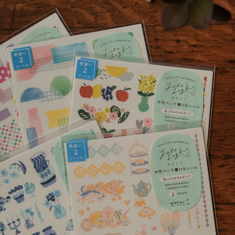 Midori Sticker 2 Sheets Yuru Log -  Motif Textile