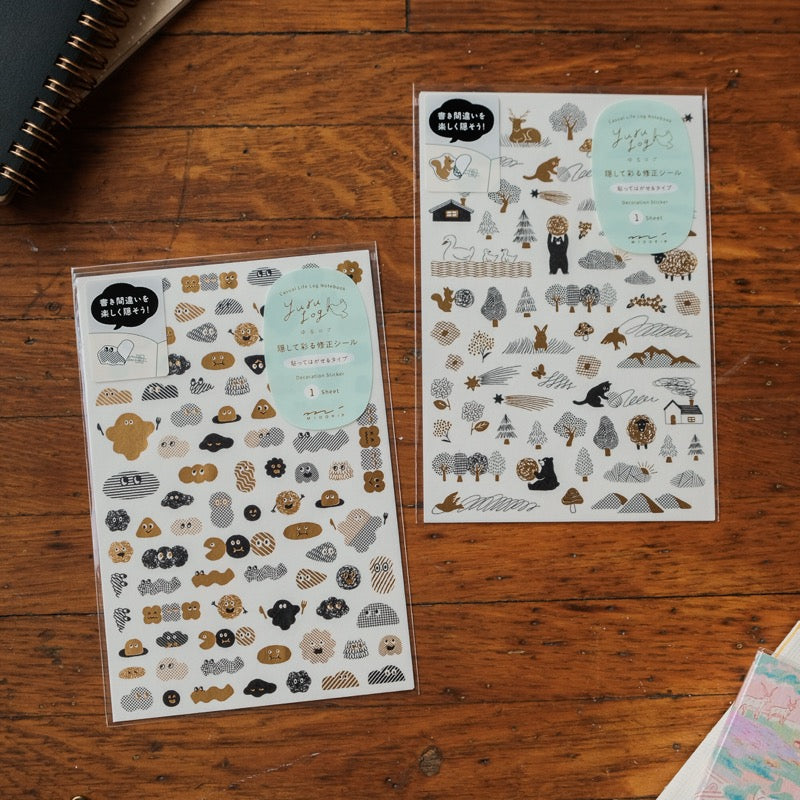 Midori Sticker 1 Sheet Yuru Log -  Camouflage Forest