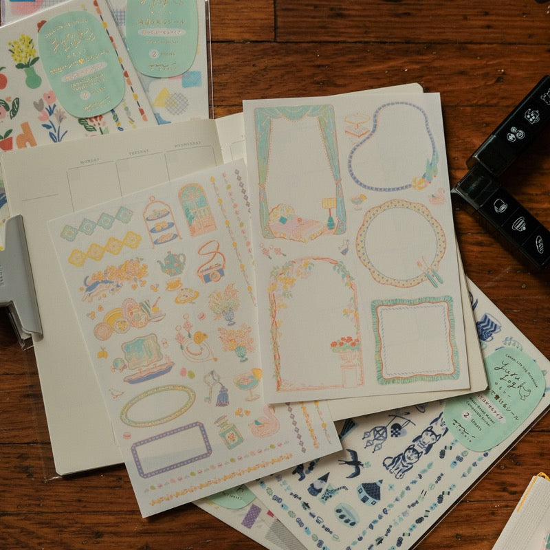 Midori Sticker 2 Sheets Yuru Log -  Travel & Hotel