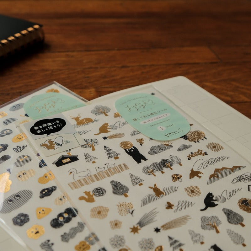 Midori Sticker 1 Sheet Yuru Log -  Camouflage Forest