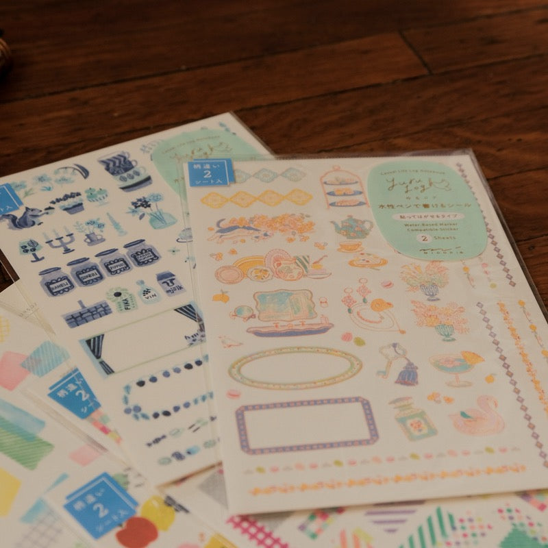Midori Sticker 2 Sheets Yuru Log -  Travel & Hotel