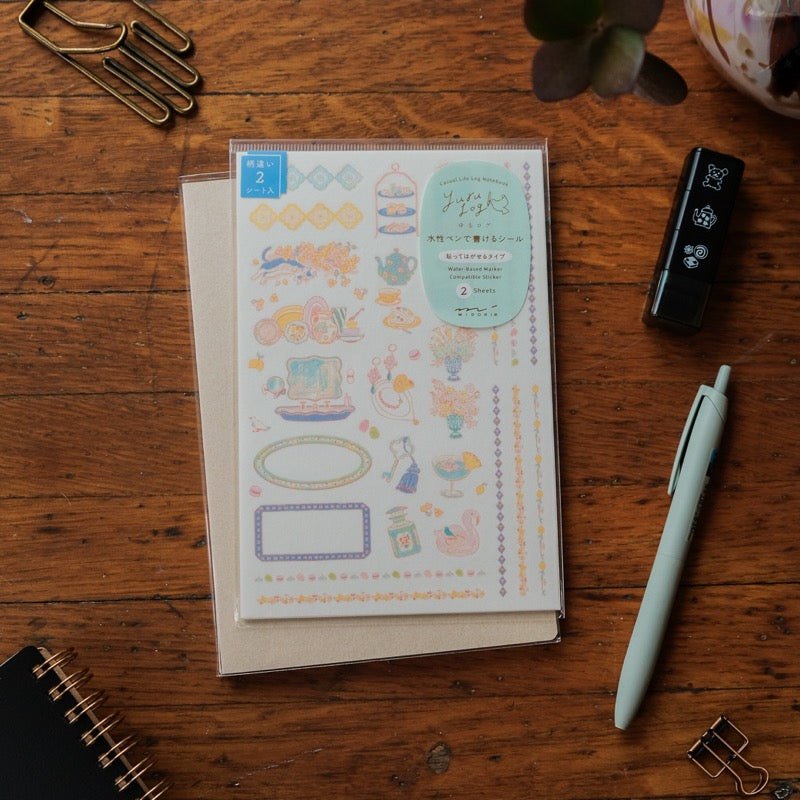 Midori Sticker 2 Sheets Yuru Log -  Travel & Hotel