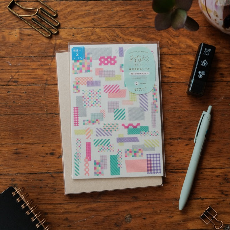 Midori Sticker 2 Sheets Yuru Log - Collage Tape