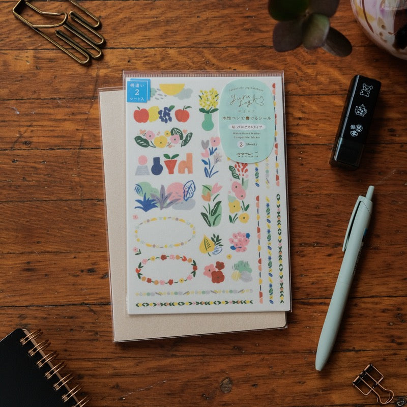 Midori Sticker 2 Sheets Yuru Log -  Motif Textile
