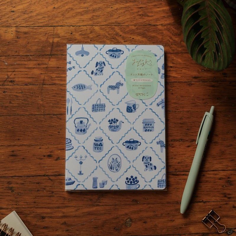 Midori Yuru Log B6 Notebook - Blue Nordic