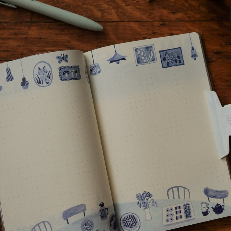 Midori Yuru Log B6 Notebook - Blue Nordic