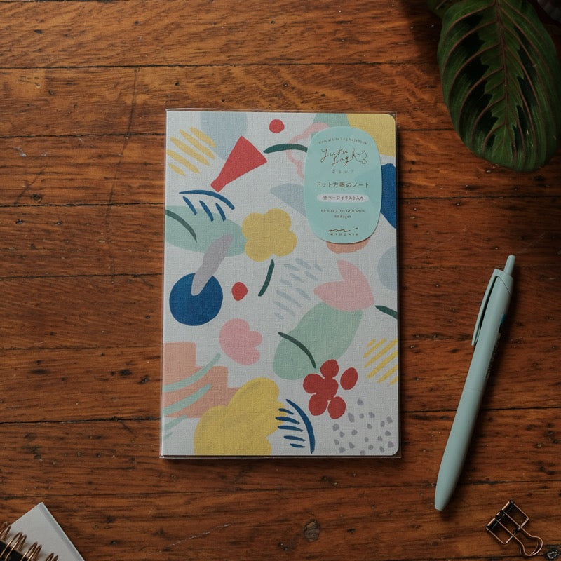 Midori Yuru Log B6 Notebook - Motif Textile