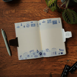 Midori Yuru Log B6 Notebook - Blue Nordic