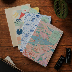 Midori Yuru Log B6 Notebook - Blue Nordic
