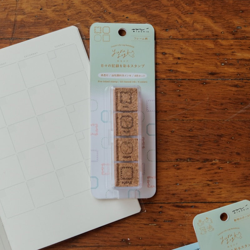 Midori Yuru Log Pre-Inked Paintable Stamp - Frame
