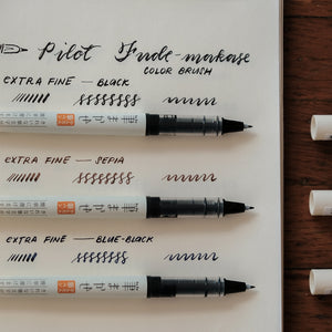 Pilot Fude-Makase Color Brush Pen - Extra Fine - Blue-black
