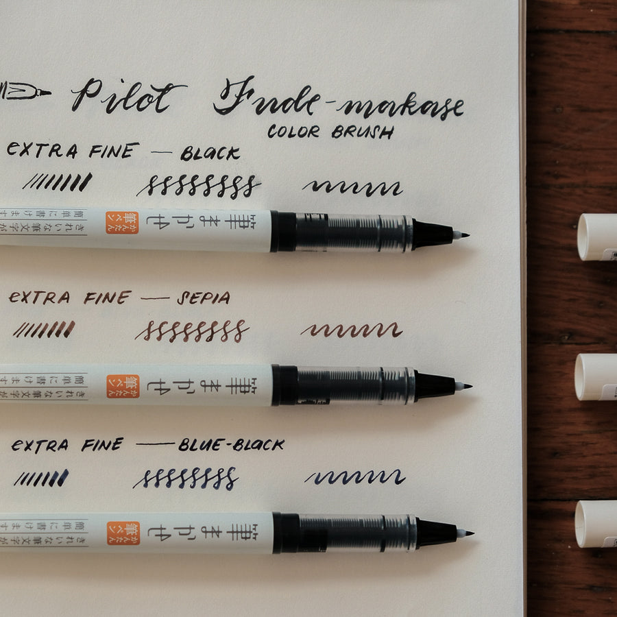 Pilot Fude-Makase Color Brush Pen - Extra Fine - Blue-black