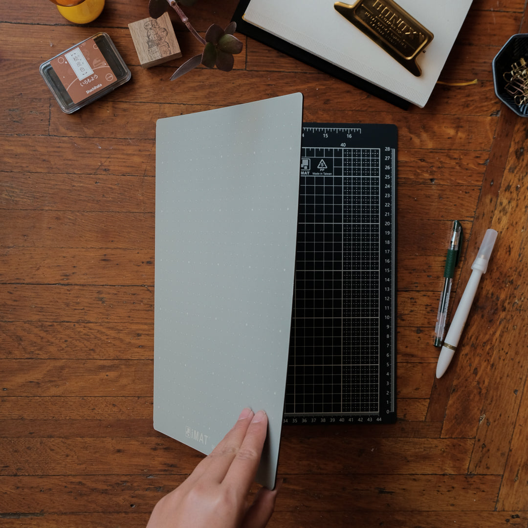 iMAT Flip Cutting Mat 2.0 Storage Edition A3 Large - Sea Salt Black Coffee iMAT-033