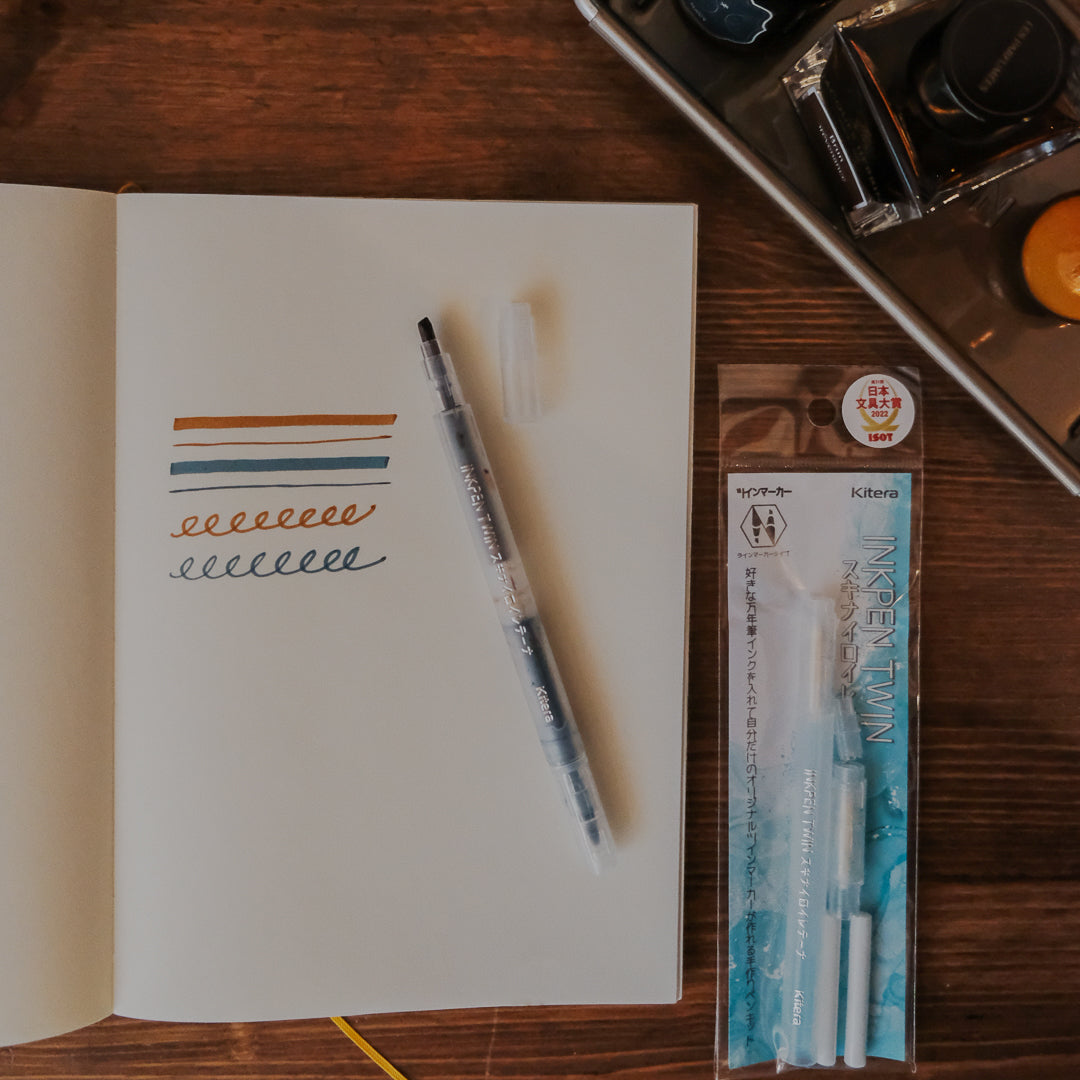 Kitera Inkpen Twin Dual Ended Fillable Pen - Chisel Tip