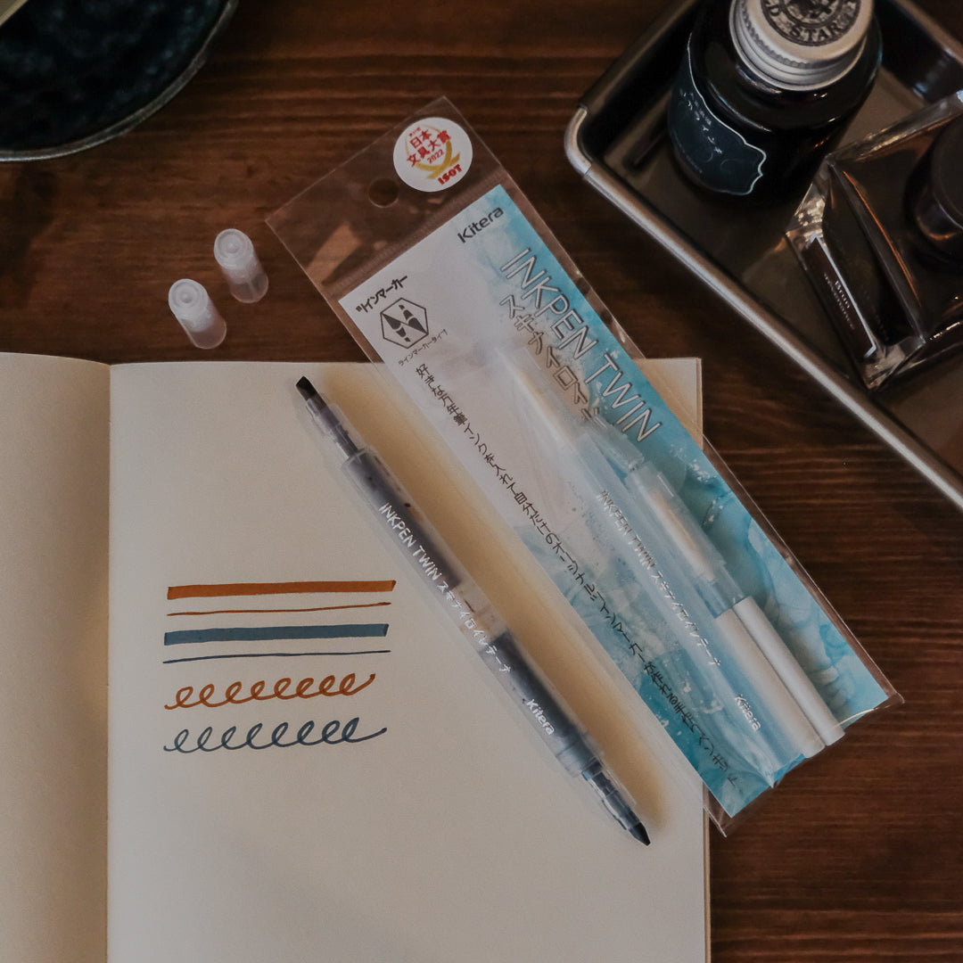 Kitera Inkpen Twin Dual Ended Fillable Pen - Chisel Tip