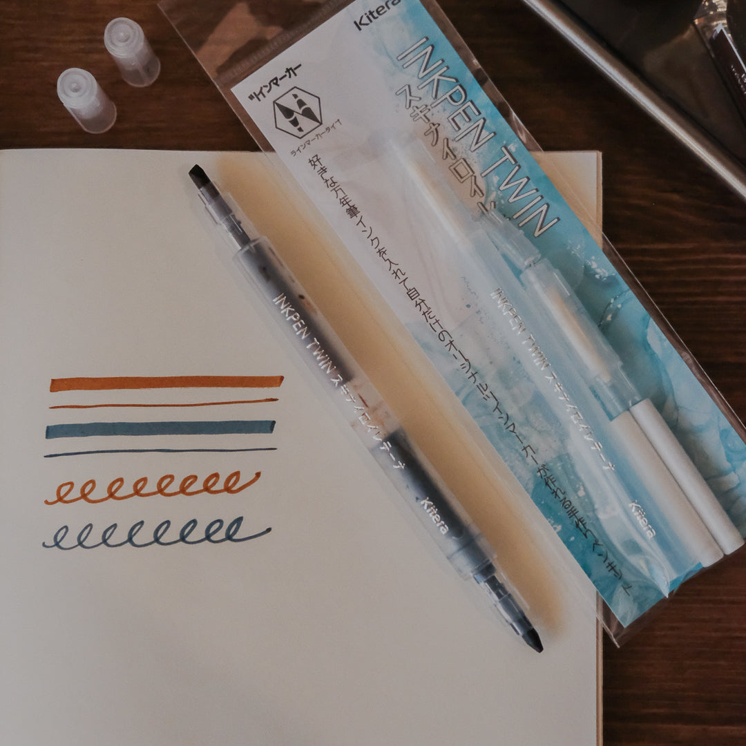 Kitera Inkpen Twin Dual Ended Fillable Pen - Chisel Tip