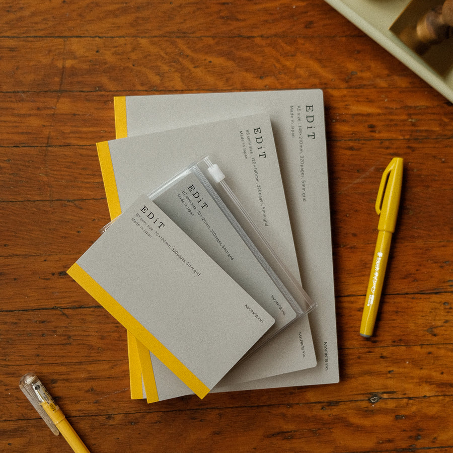 EDiT B7 Grid Notebook with Cover - Clear