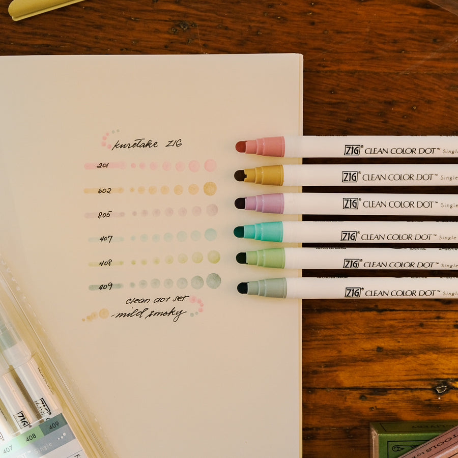 Kuretake ZIG Clean Color Dot Single - Smoky Color Set