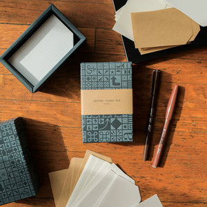 Yamazoe Memo Papers - Blue Letter Press Box