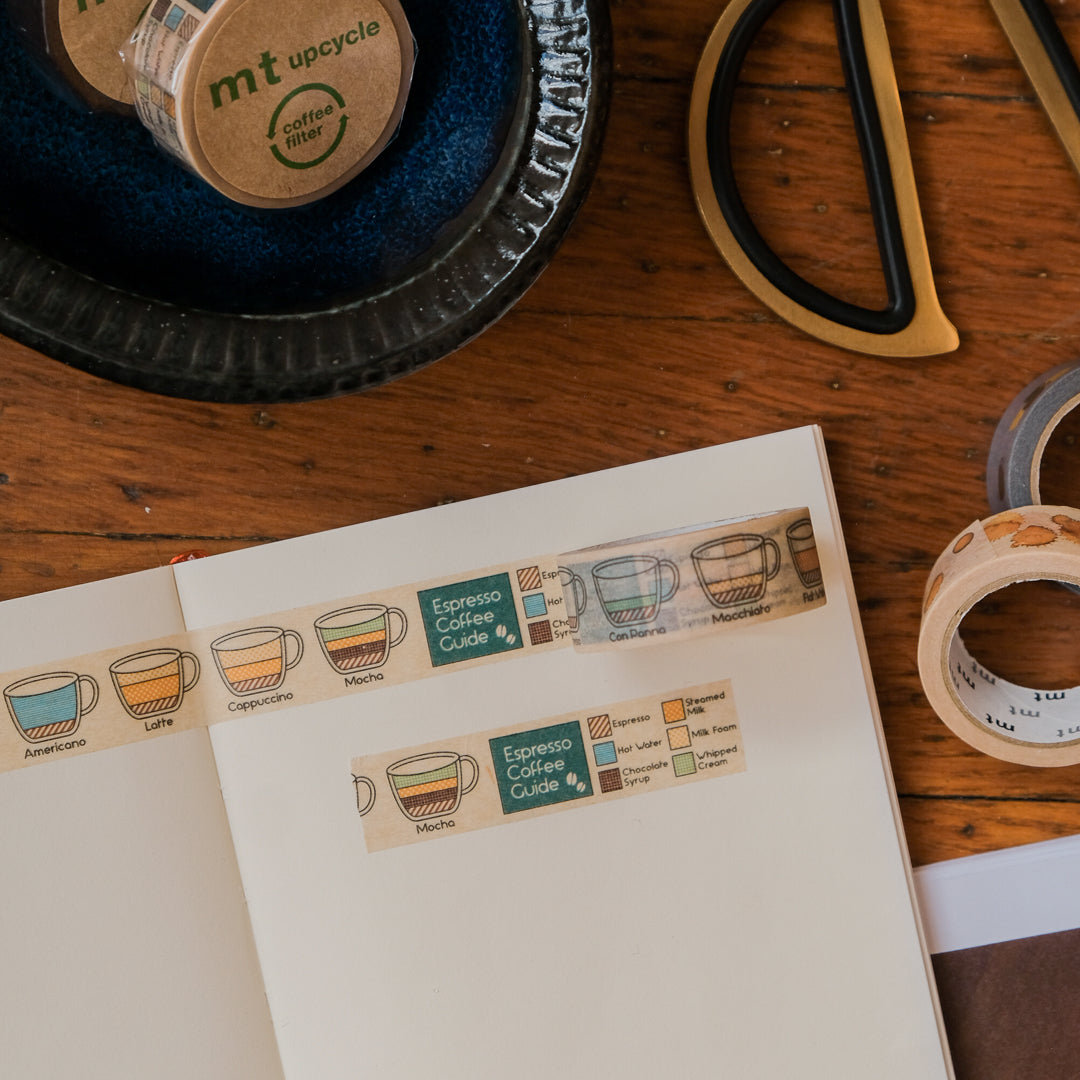 mt Upcycle Washi Tape - MT01UP05 Coffee Guide