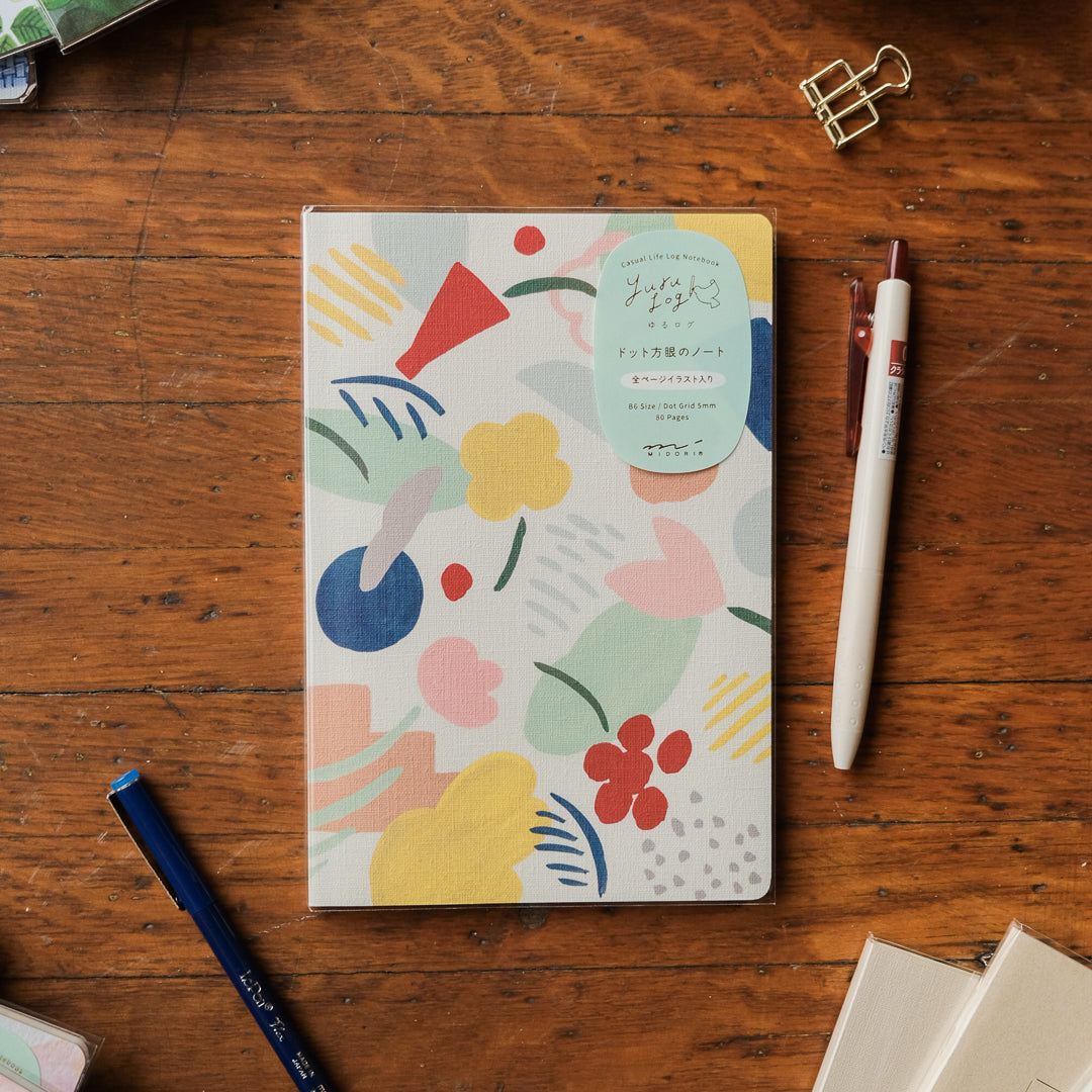 Midori Yuru Log B6 Notebook - Motif Textile