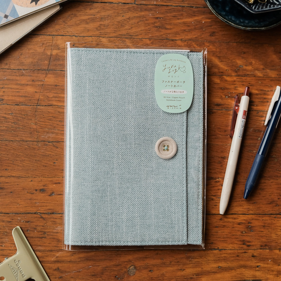 Midori Yuru Log B6 COVER - Cloth Light Blue