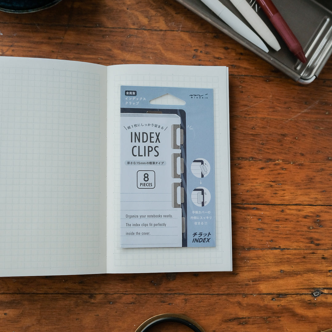 Midori Chiratto Index Clips - Silver