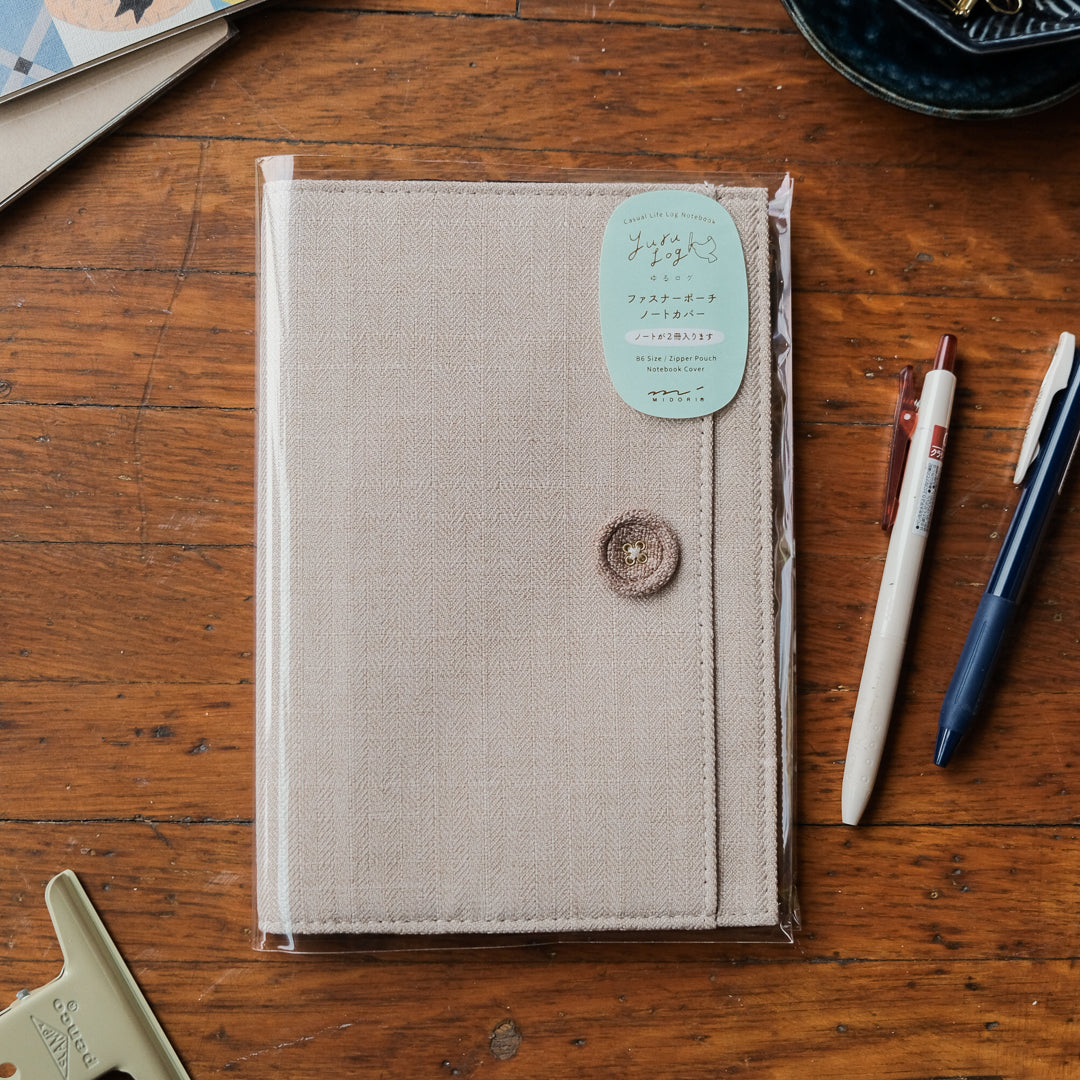 Midori Yuru Log B6 COVER - Cloth Beige
