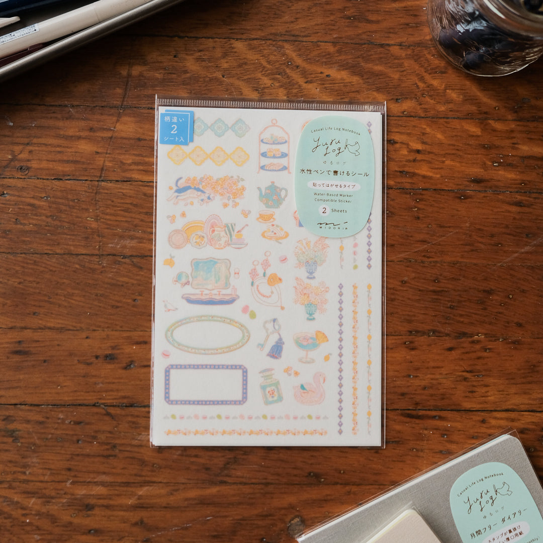 Midori Sticker 2 Sheets Yuru Log -  Travel & Hotel