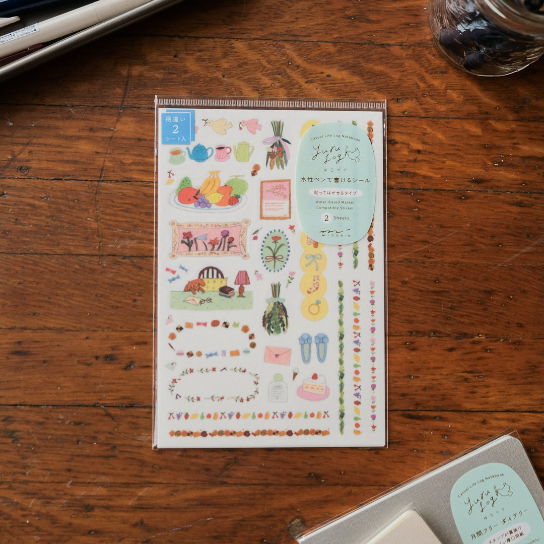 Midori Sticker 2 Sheets Yuru Log - My Life