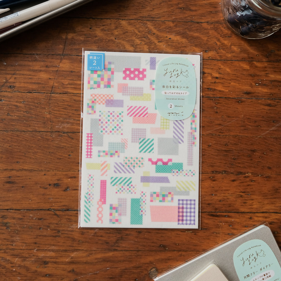 Midori Sticker 2 Sheets Yuru Log - Collage Tape