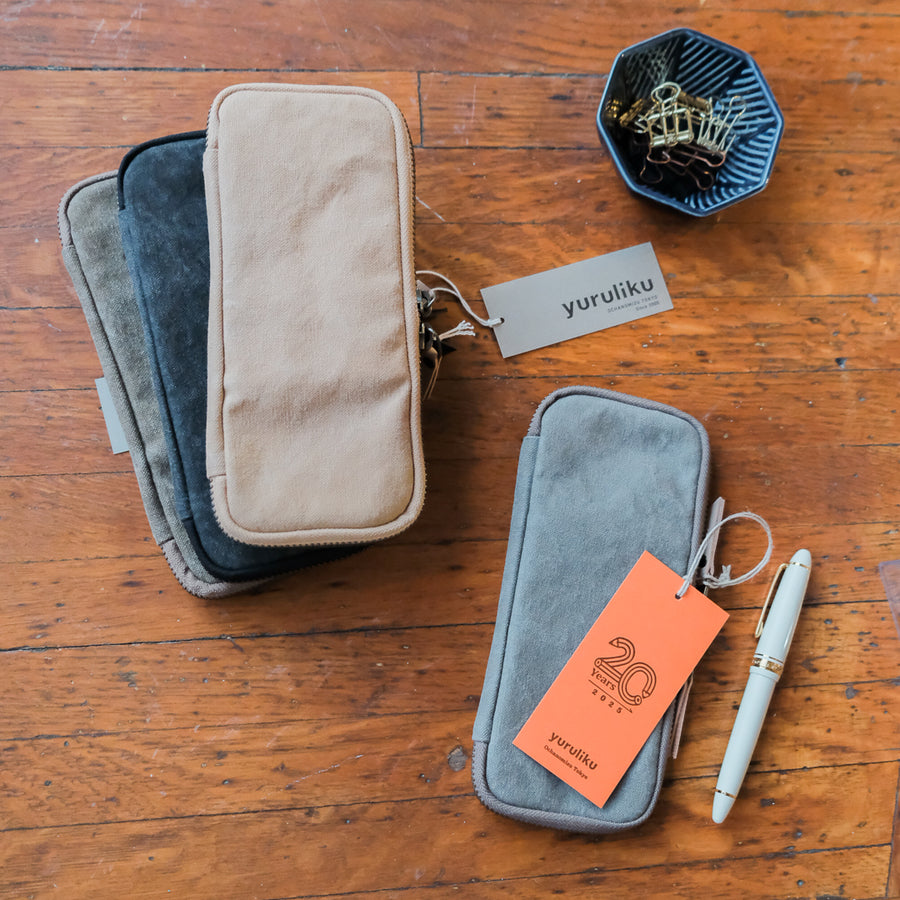 Yuruliku Flat Tool Case - 3 PEN - Beige