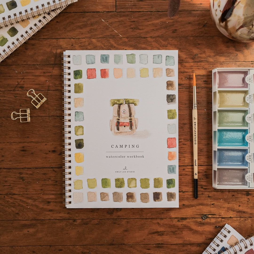 emily lex studio - Camping watercolor workbook