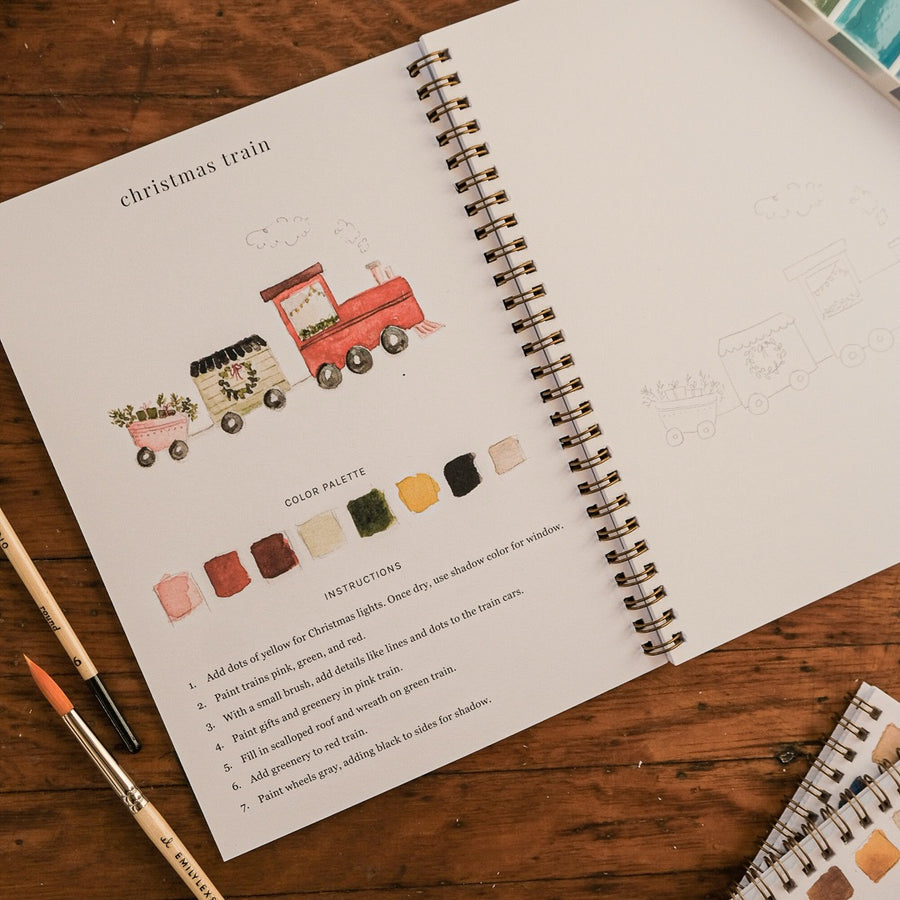 emily lex studio - Christmas watercolor workbook