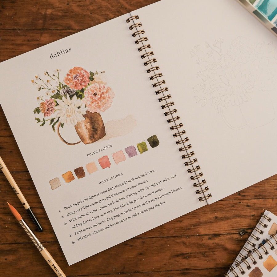 emily lex studio - Bouquets watercolor workbook