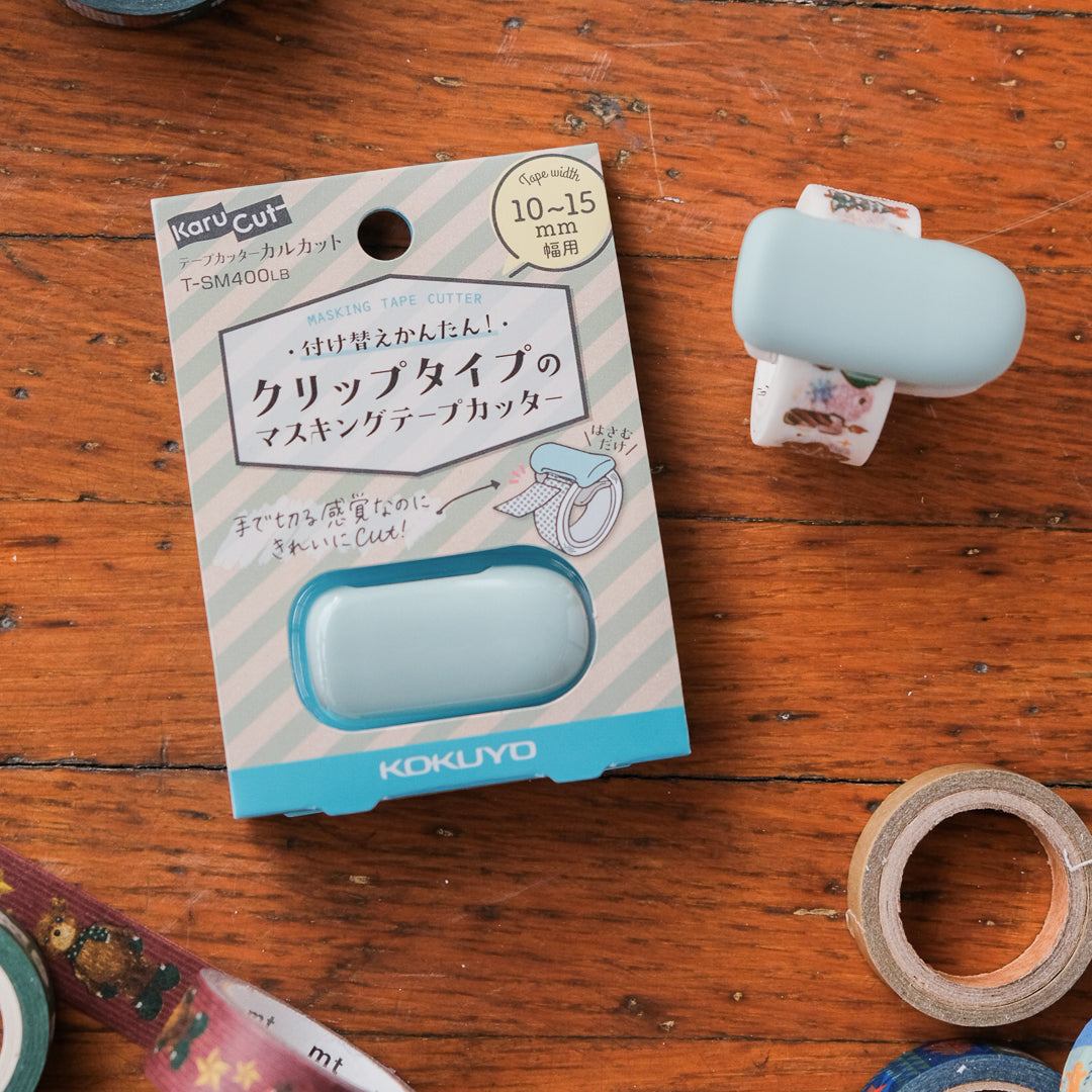 Kokuyo Karu Cut Washi Tape Cutter - Light Blue