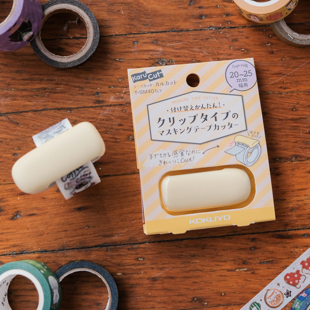 Kokuyo Karu Cut Washi Tape Cutter - Light Yellow