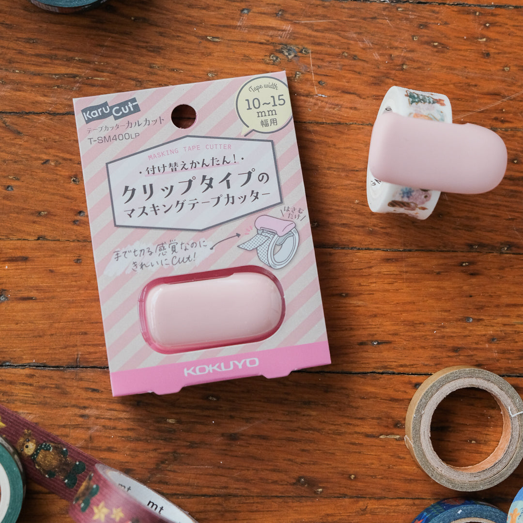 Kokuyo Karu Cut Washi Tape Cutter - Light Pink