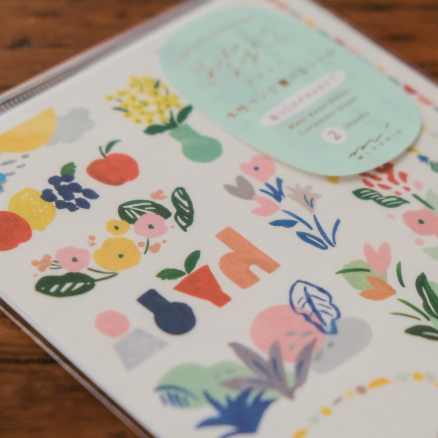 Midori Sticker 2 Sheets Yuru Log -  Motif Textile