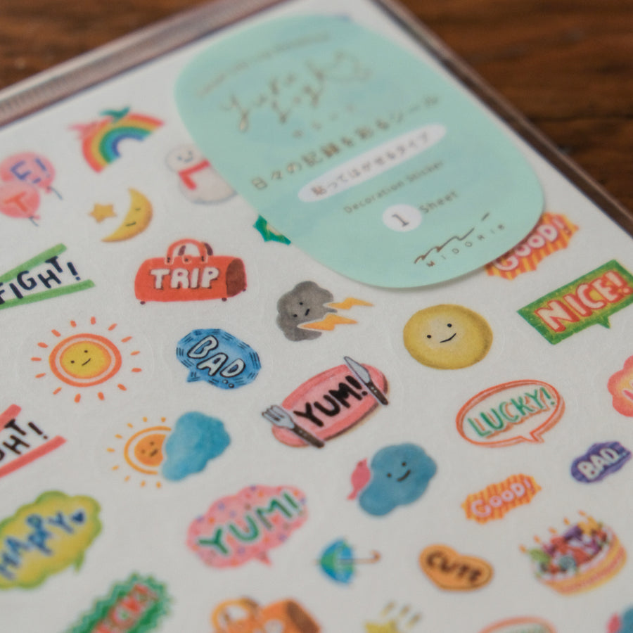 Midori Sticker 1 Sheet Yuru Log - Feeling