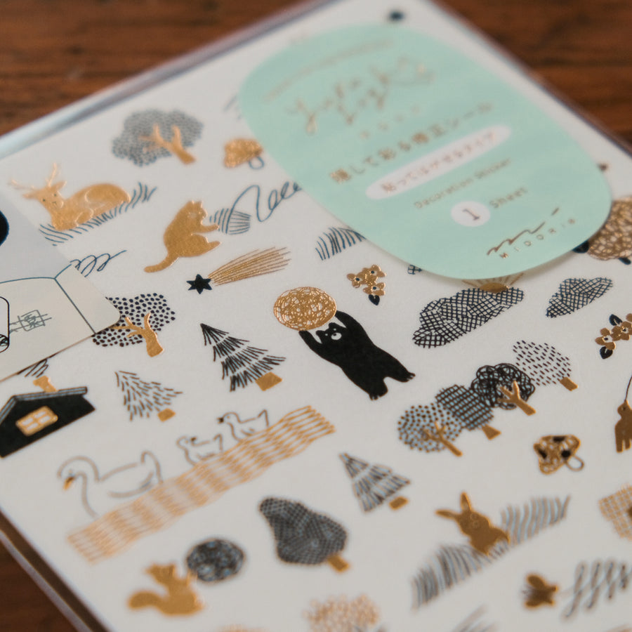 Midori Sticker 1 Sheet Yuru Log -  Camouflage Forest
