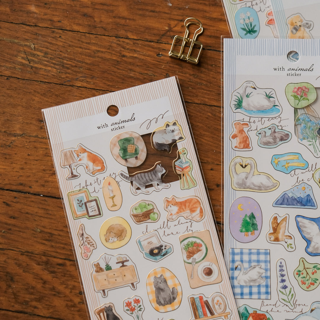 Mind Wave With Animals Sticker Sheet - Cat 82571