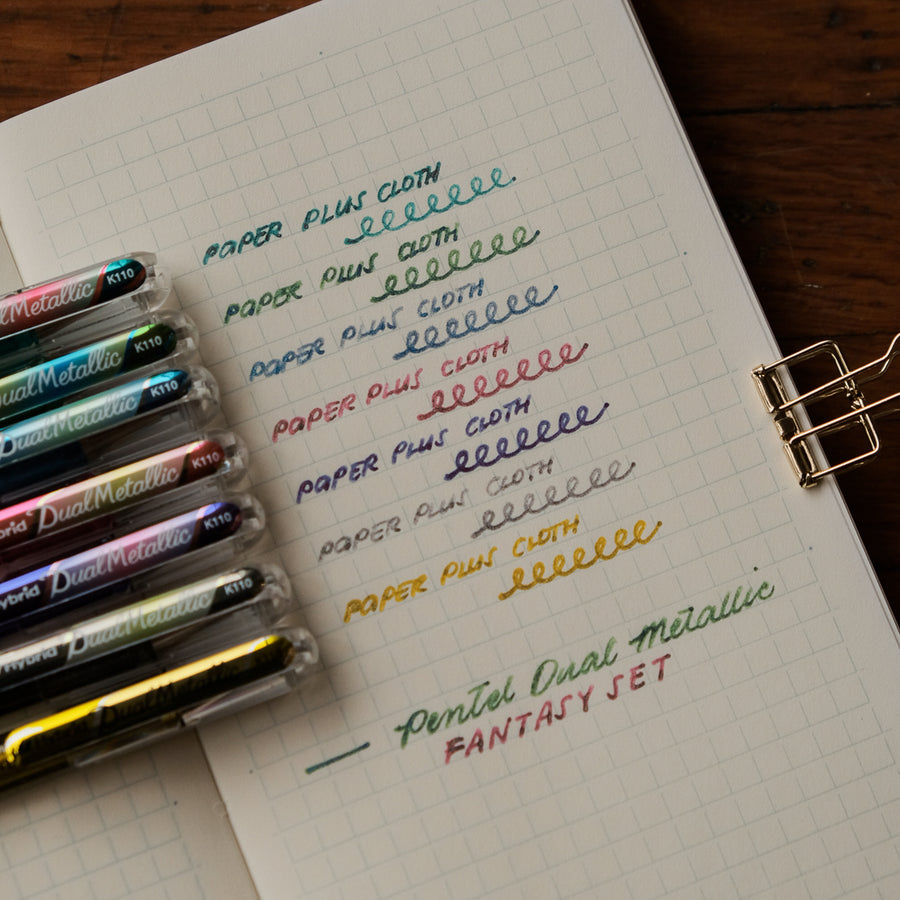 Pentel Dual Metallic Gel Pens - Fantasy 7pc Set