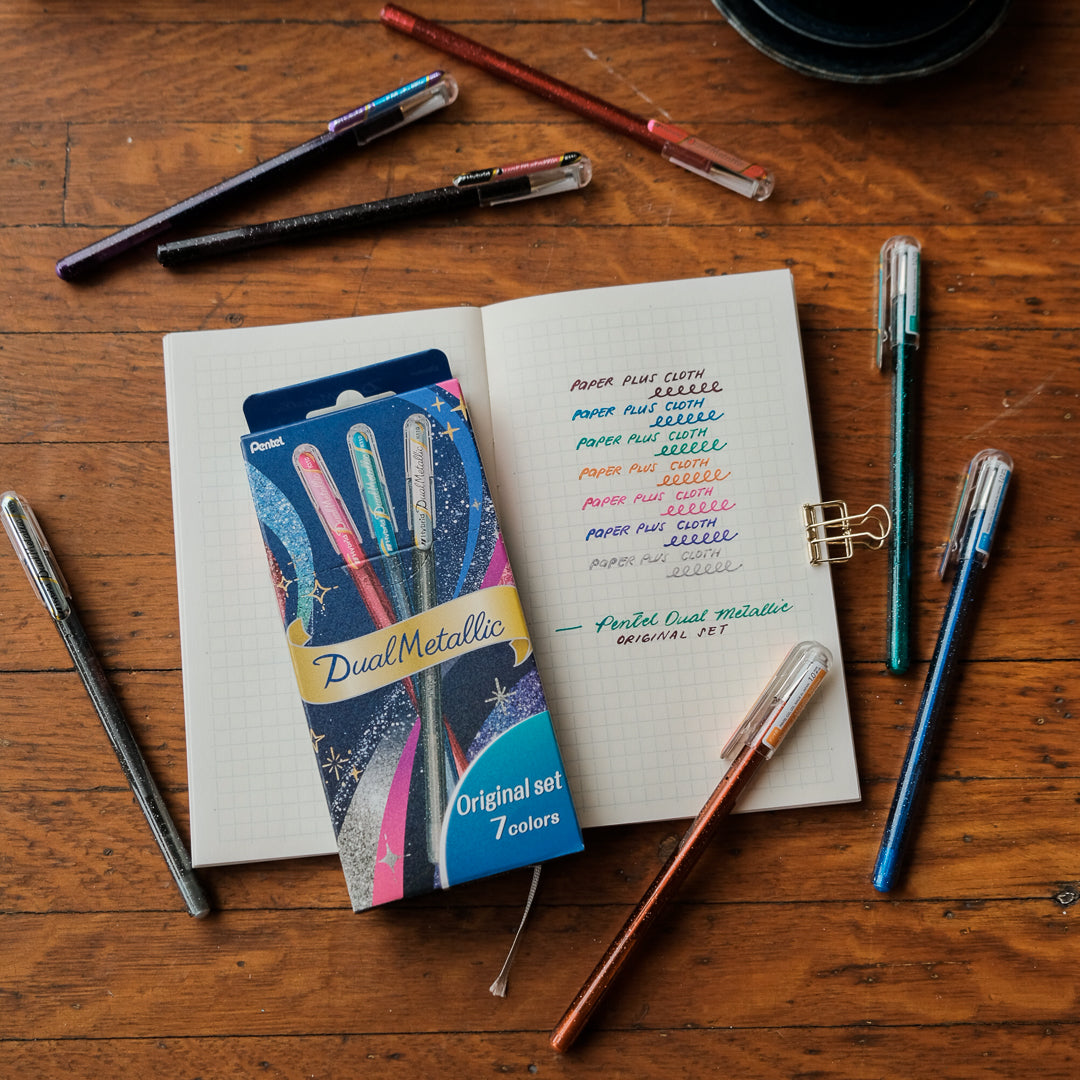 Pentel Dual Metallic Gel Pens - Original 7pc Set