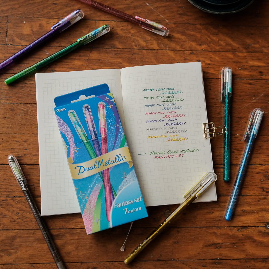 Pentel Dual Metallic Gel Pens - Fantasy 7pc Set